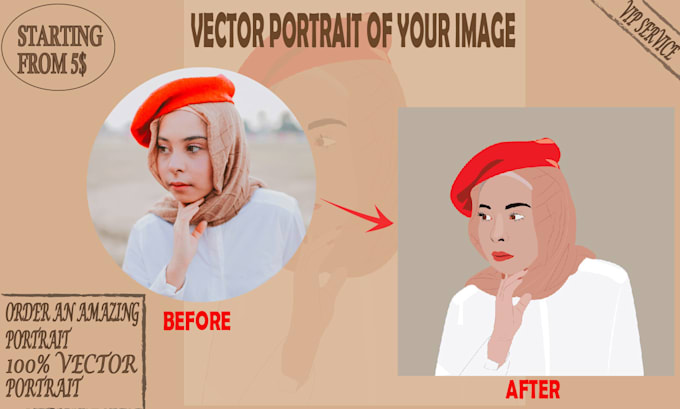 Gig Preview - Create a vector portrait of your image perfectly