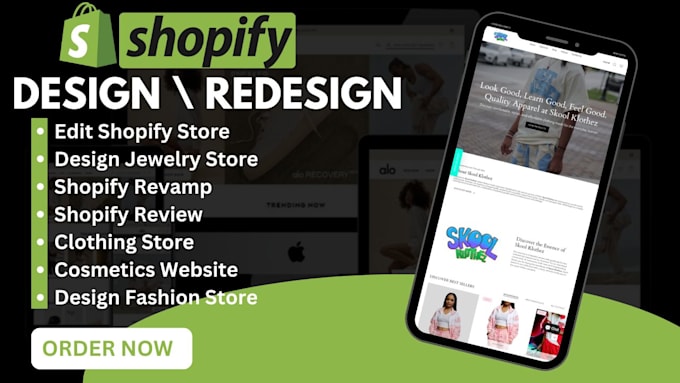 Gig Preview - Design shopify jewerly store, fashion redesign, revamp store, edit shopify