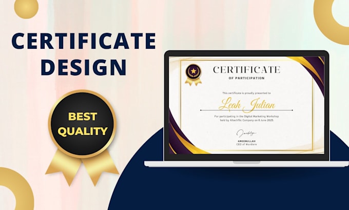 Gig Preview - Create professional diploma, custom certificate design