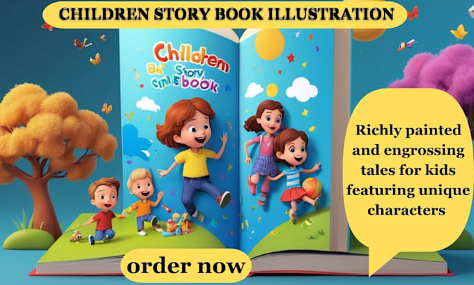 Gig Preview - Illustrate children story book illustration and children story book KDP