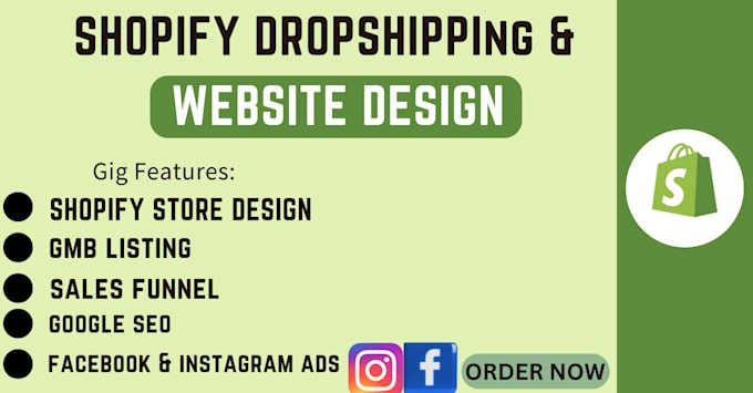 Gig Preview - Do shopify store expert design dropshipping google my business