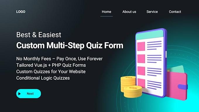 Gig Preview - Create custom multistep quiz form for your website