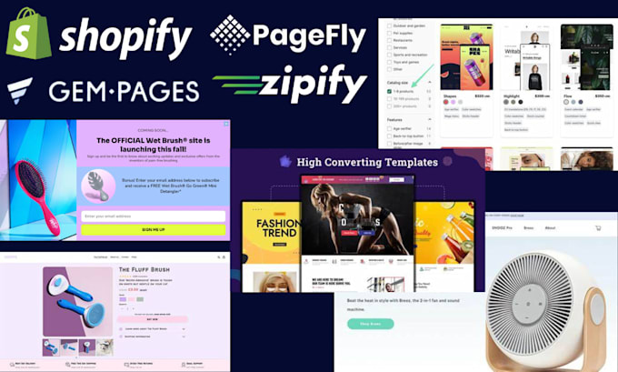 Gig Preview - Create shopify one product store or product landing page with pagefly, gempages