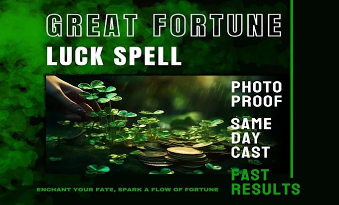 Gig Preview - Cast strong fortune luck spell, good luck spell, famous spell, road opener spell