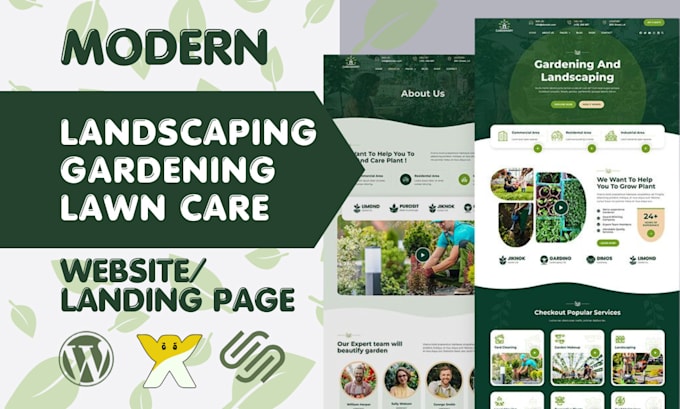 Gig Preview - Develop a modern landscaping website, gardening website, lawn care website