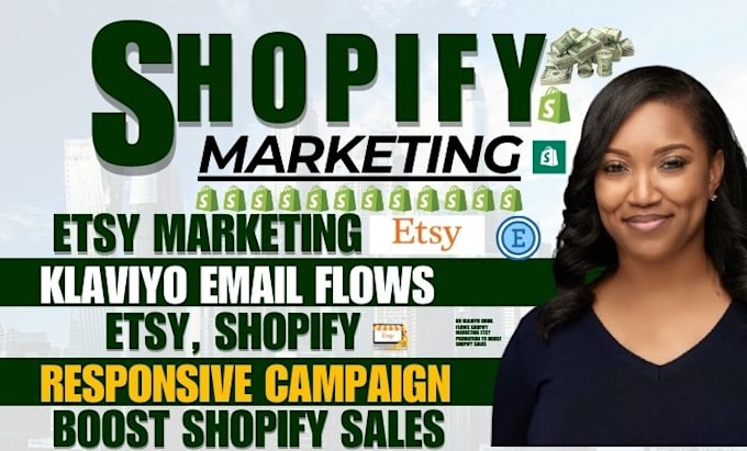 Gig Preview - Do klaviyo email flows shopify marketing etsy promotion to boost shopify sales