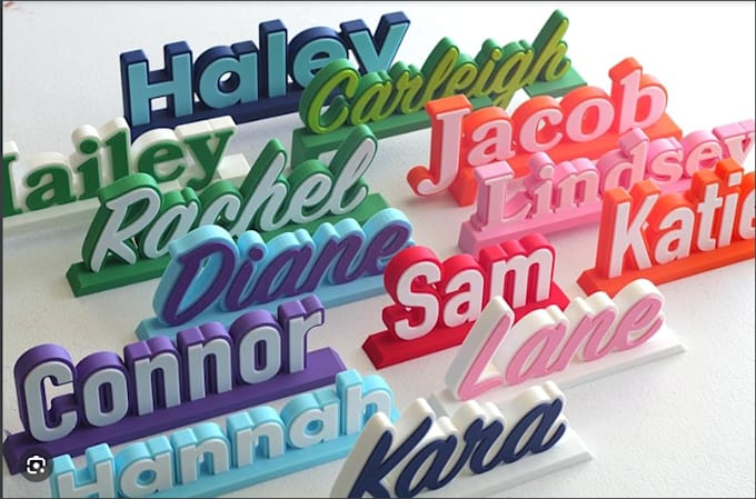 Gig Preview - Design a custom 3d model for personalized desktop name signs