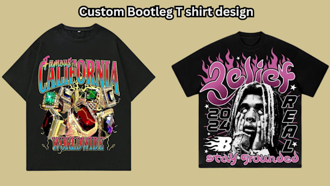 Gig Preview - Design high quality custom 90s vintage bootleg t shirt