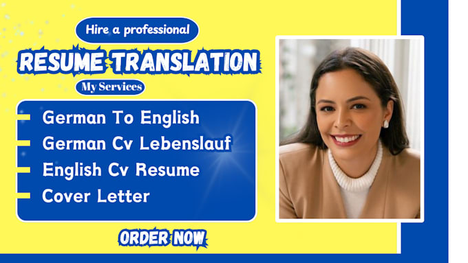 Gig Preview - Professionally translate german CV, english cv, application