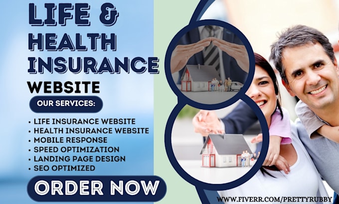 Gig Preview - Design life insurance website health insurance leads insurance landing page