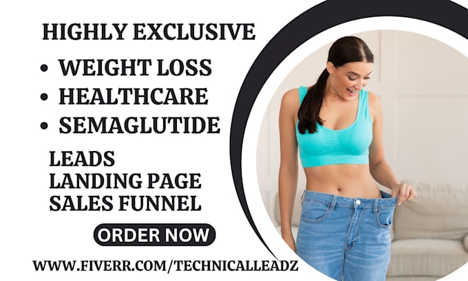 Gig Preview - Generate weight loss health fitness tirzepatide semaglutide weight loss leads