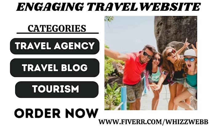 Gig Preview - Design travel agency website tour agency tourism booking travel blog website