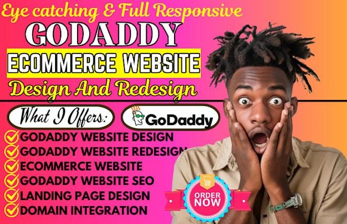 Gig Preview - Godaddy website design godaddy website redesign godaddy ecommerce website design