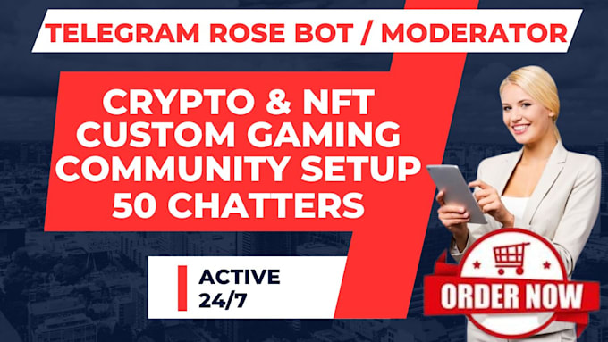 Bestseller - setup telegram rose bot, crypto telegram moderator, nft, custom gaming anime