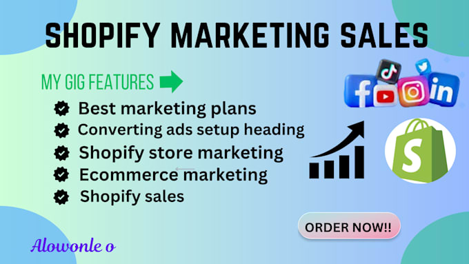 Gig Preview - Do shopify sales, shopify marketing, shopify manager, shopify store advertising