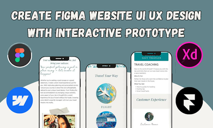 Gig Preview - Create figma website ui ux design with interactive prototype