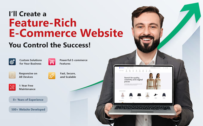 Gig Preview - Develop a professional and responsive ecommerce website with advanced features