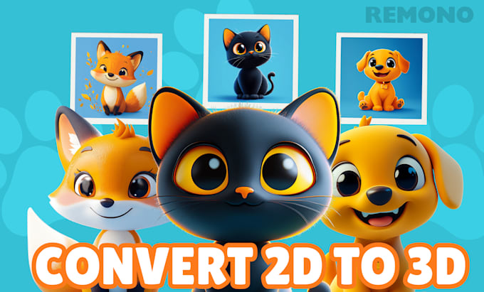 Gig Preview - Create cool 2d design into 3d model and cute with texture