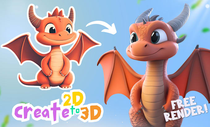 Gig Preview - Make 2d design to 3d cute character modeling, animal for game, animation, mascot