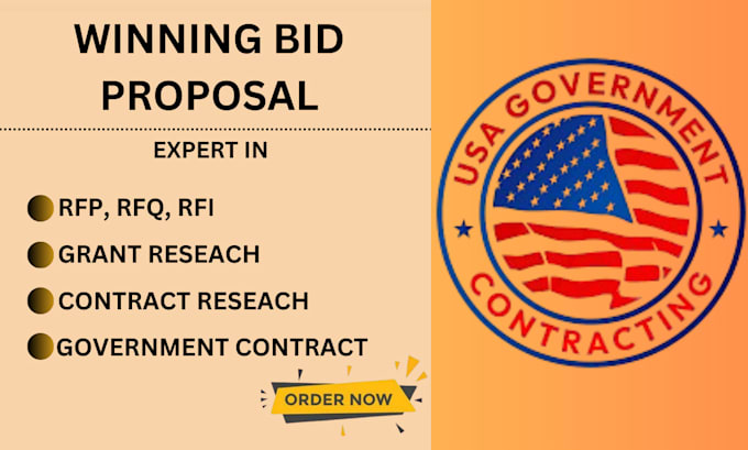 Gig Preview - Find rfp, write government contract bid proposal, rfi, rfq grant proposal