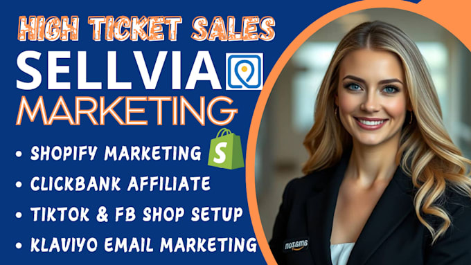 Gig Preview - Do high ticket sellvia marketing, shopify marketing, store link promotion