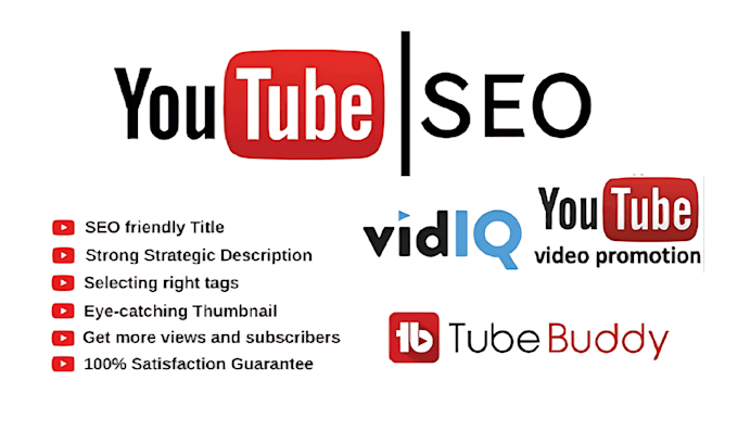 Gig Preview - Optimize youtube video SEO for top ranking with vidiq and tubebuddy