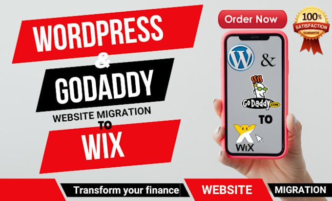 Gig Preview - Replica, move, migrate wordpress to wix website, godaddy to wix website in 8hrs