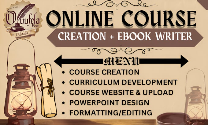 Gig Preview - Develop online course content course creation make course curriculum lesson plan