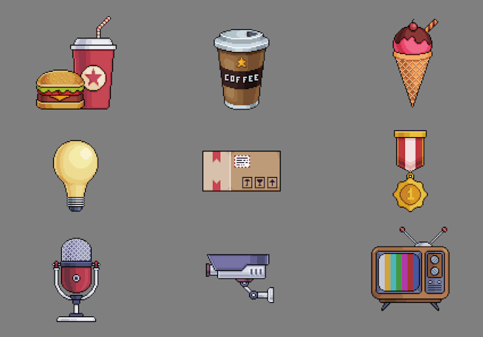 Gig Preview - Make any object, item or icon in pixel art for your game