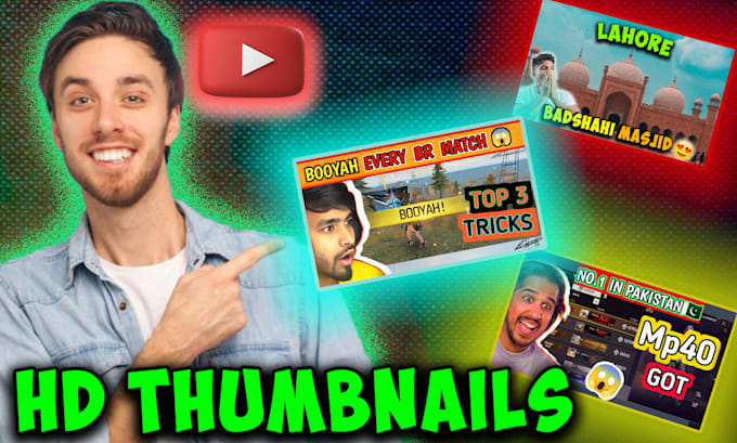 Gig Preview - Design high quality  youtube thumbnails in photoshop in 24hrs