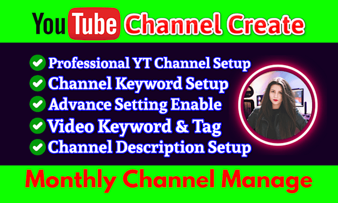 Gig Preview - Youtube channel create and setup with logo, banner, intro, outro and video SEO