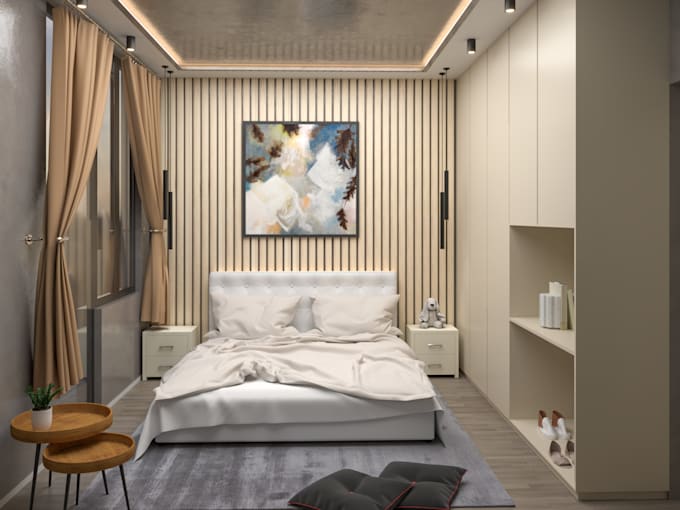 Bestseller - design a modern, cozy bedroom interior with a stylish aesthetic