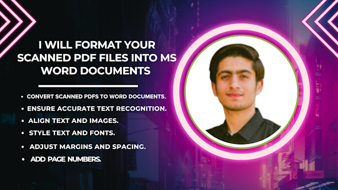 Gig Preview - Format your scanned PDF files into ms word documents