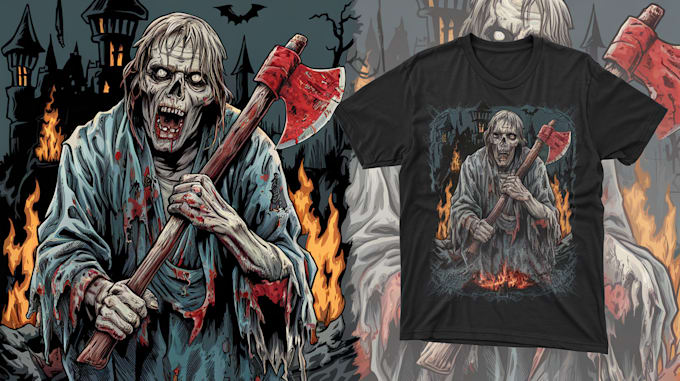 Gig Preview - Draw detailed dark art illustration horror art death metal t shirt