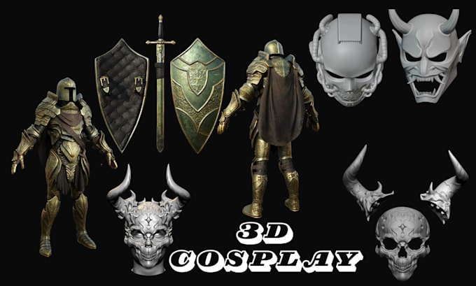 Bestseller - sculpt 3d cosplay mask model 3d armour oni mask design 3d helmet for 3d printing