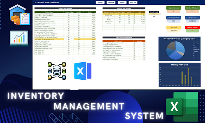 Gig Preview - Create an excel inventory management tool with stock tracking