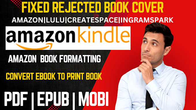 Gig Preview - Resize book covers, fix rejected book covers KDP ingramspark lulu book cover