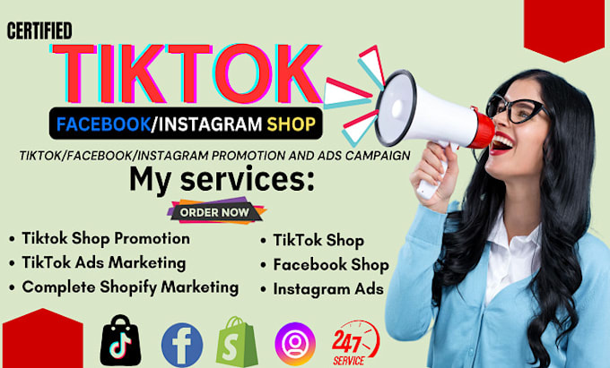 Gig Preview - Setup tiktok ads marketing for tiktok shop facebook ads to boost shopify sales