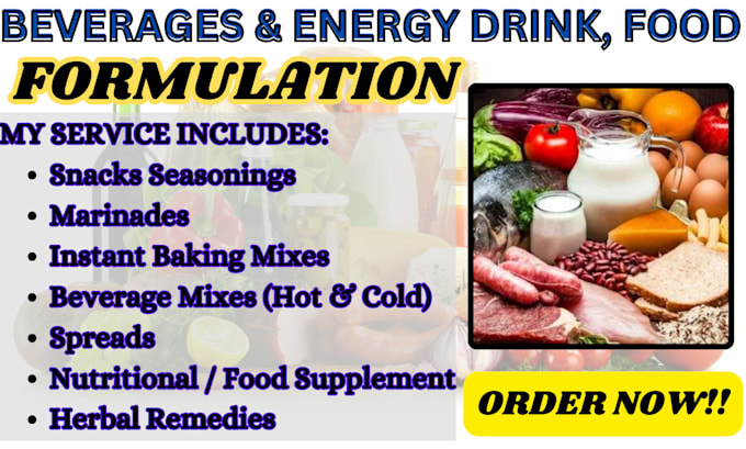 Gig Preview - Do food products and energy drinks and vitamins as a chemist