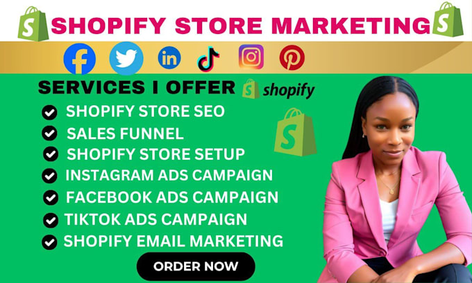 Gig Preview - Shopify store marketing shopify marketing manager shopify social media marketing