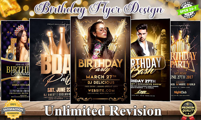 Gig Preview - Design unique party invitation birthday flyer within 6 hours