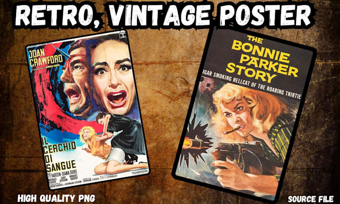 Bestseller - vintage poster retro vintage illustration film travel poster comic book cover