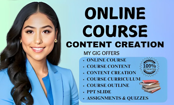 Gig Preview - Create online course creation course content training manual course curriculum