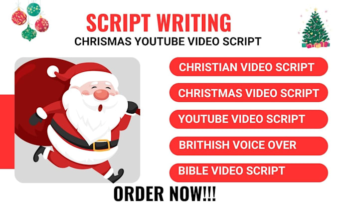 Gig Preview - Be your youtube scriptwriter christmas wishes santa claus video scriptwriting