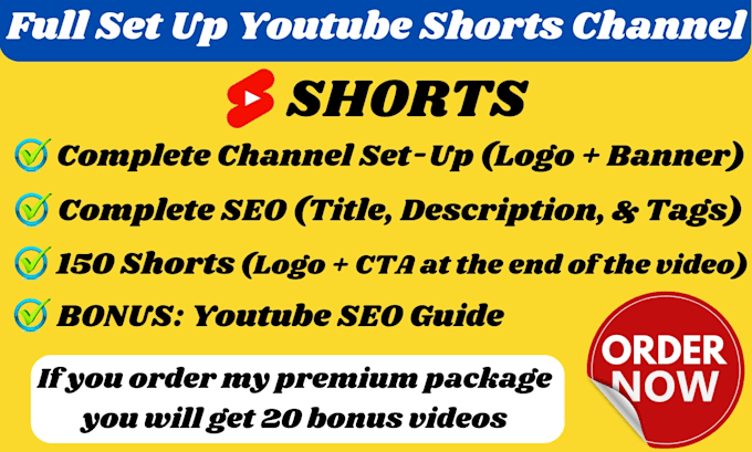 Gig Preview - Create youtube shorts channel with 150 videos