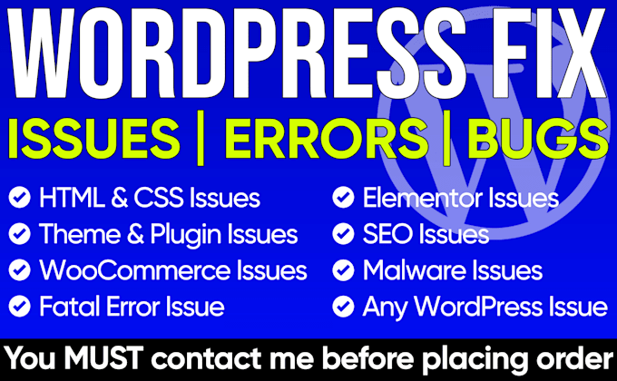 Gig Preview - Fix wordpress website issues error bug elementor