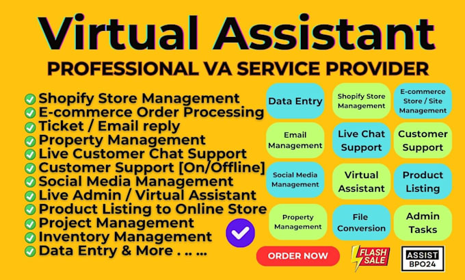 Gig Preview - Do administrative data entry, virtual assistant, web research work full time