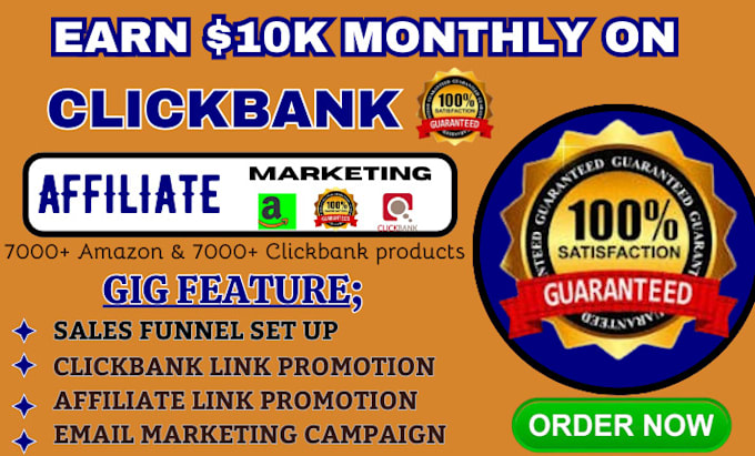 Gig Preview - Setup clickbank affiliate marketing sales funnel and do affiliate link promotion