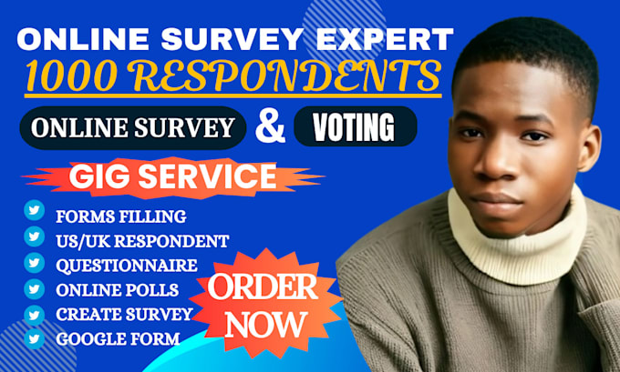 Gig Preview - Fill over 1000 respondent for online survey, type forms, jotforms and polls