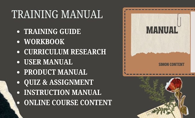 Gig Preview - Create course training manual instructional material user and product manual